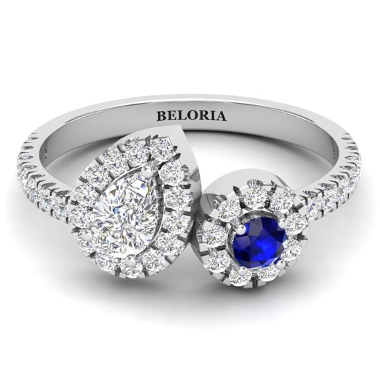 Bague toi et moi diamants et saphir