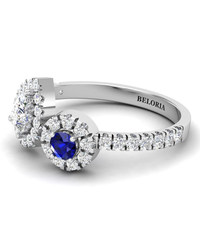 Bague toi et moi diamants et saphir