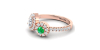 Bague toi et moi diamants et emeraude
