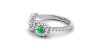 Bague toi et moi diamants et emeraude