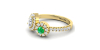 Bague toi et moi diamants et emeraude