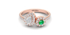 Bague toi et moi diamants et emeraude