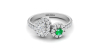 Bague toi et moi diamants et emeraude