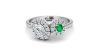 Bague toi et moi ovale emeraude or blanc
