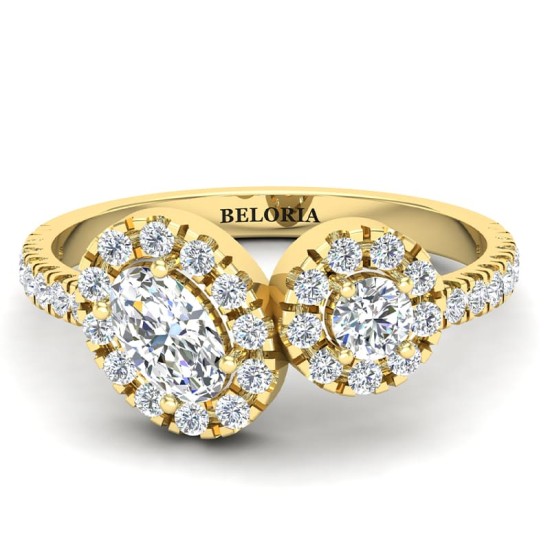 Bague toi et moi ovale or jaune