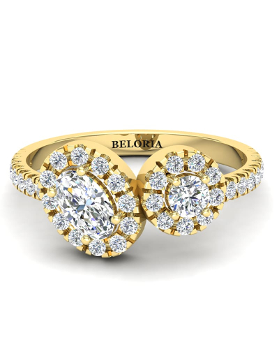 Bague toi et moi ovale or jaune