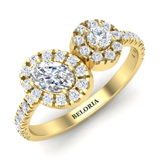 Bague toi et moi ovale or jaune