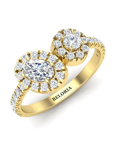 Bague toi et moi ovale or jaune