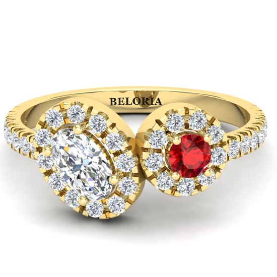 Bague toi et moi ovale or jaune