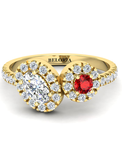 Bague toi et moi ovale or jaune
