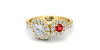 Bague toi et moi ovale or jaune