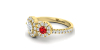 Bague toi et moi ovale or jaune