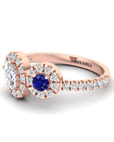 Bague toi et moi ovale or rose