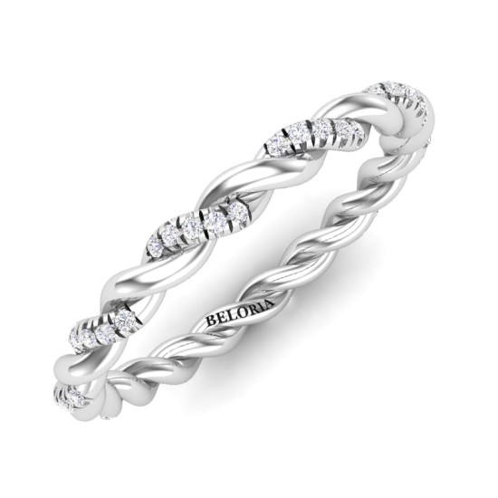 Alliance tour complet en or blanc