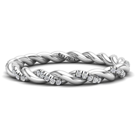 Alliance tour complet en or blanc