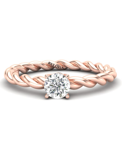 solitaire diamant simple en or rose