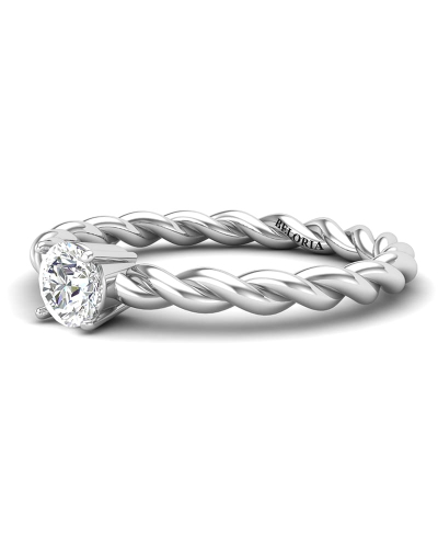solitaire diamant simple en or blanc