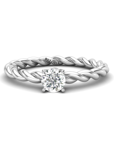 solitaire diamant simple en or blanc