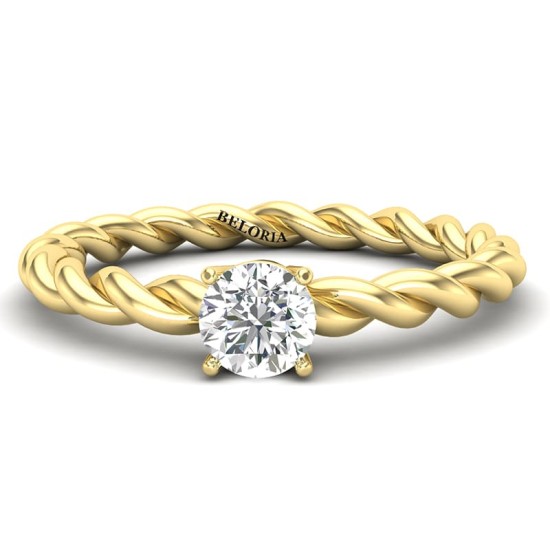 solitaire diamant simple en or jaune