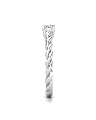 solitaire diamant simple en or blanc