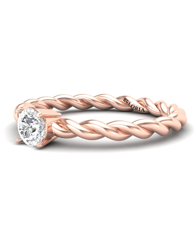 solitaire diamant simple en or rose