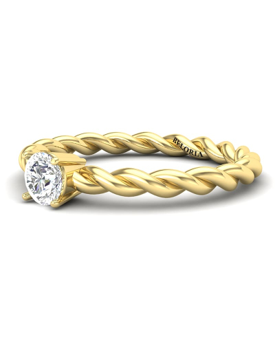 solitaire diamant simple en or jaune