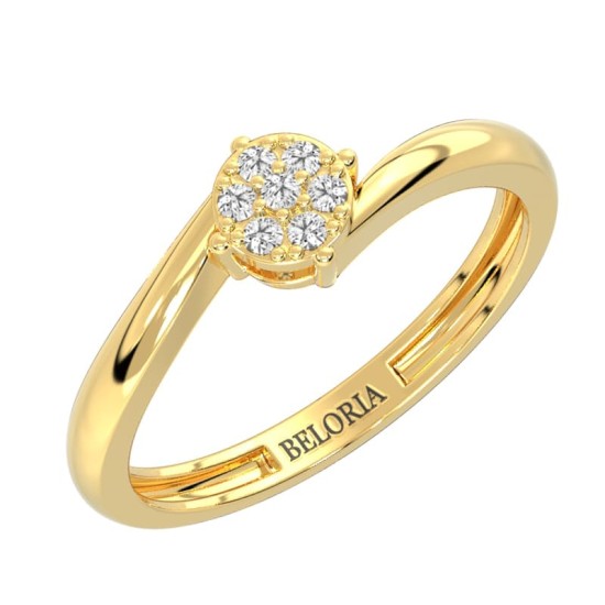 solitaire diamant en or jaune
