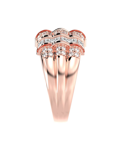 Bague imposante diamants princesse & ronds