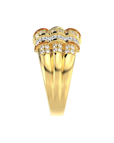 Bague imposante diamants princesse & ronds