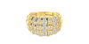 Bague imposante diamants princesse & ronds