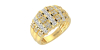 Bague imposante diamants princesse & ronds
