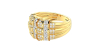 Bague imposante diamants princesse & ronds