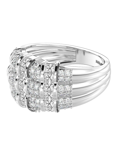 Bague imposante diamants princesse & ronds