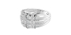 Bague imposante diamants princesse & ronds