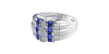 bague large saphir & diamants