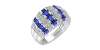bague large saphir & diamants
