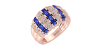 bague large saphir & diamants