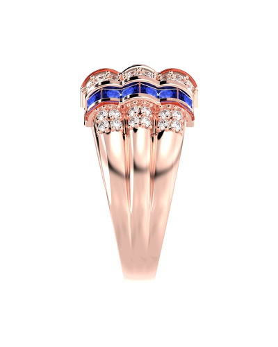 bague large saphir & diamants