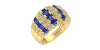 bague large saphir & diamants