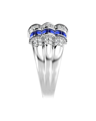 bague large saphir & diamants