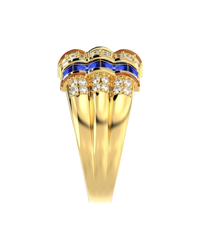 bague large saphir & diamants