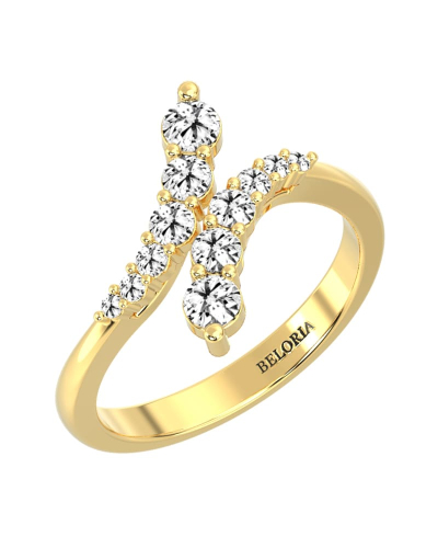 Bague croisé diamants ronds