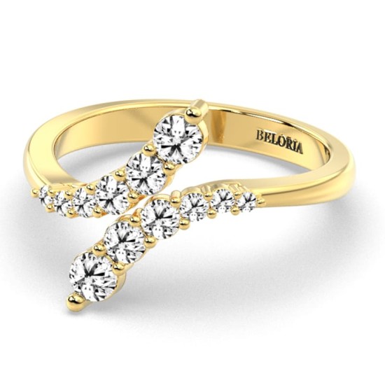 Bague croisé diamants ronds