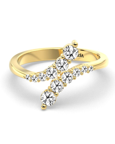Bague croisé diamants ronds