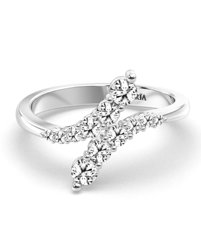 Bague croisé diamants ronds