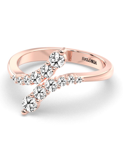 Bague croisé diamants ronds