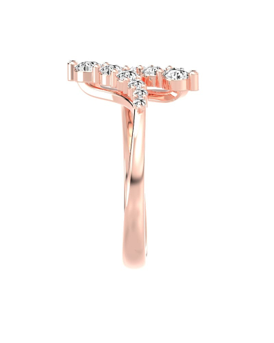 Bague croisé diamants ronds