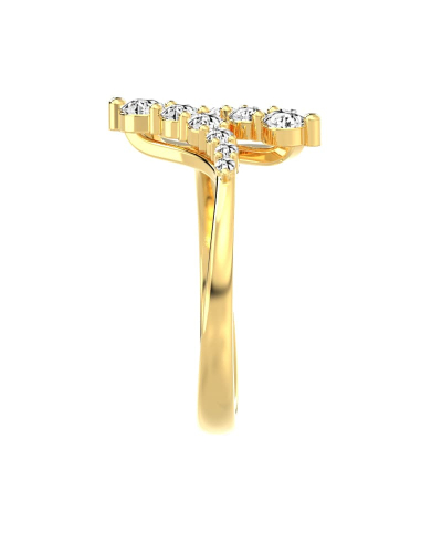 Bague croisé diamants ronds
