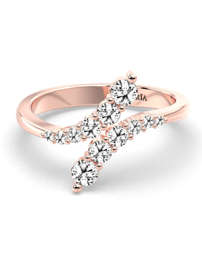 Bague croisé diamants ronds