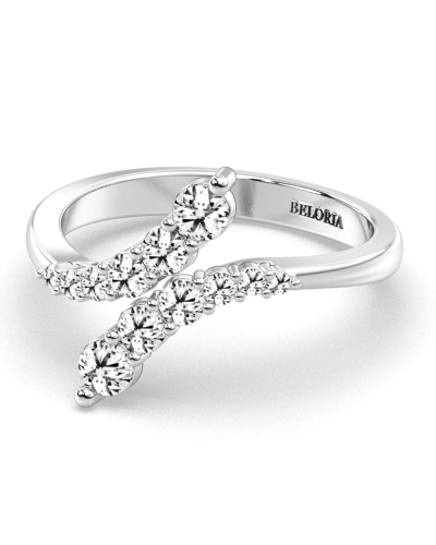 Bague croisé diamants ronds